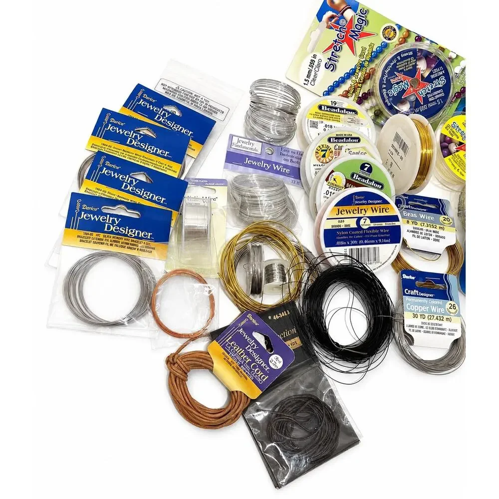 Large Lot Jewelry Making Wire  Cord Beadalon Darice Stretch Magic Craft Supplies